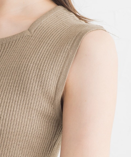 ノースリーブニットドッキングワンピース