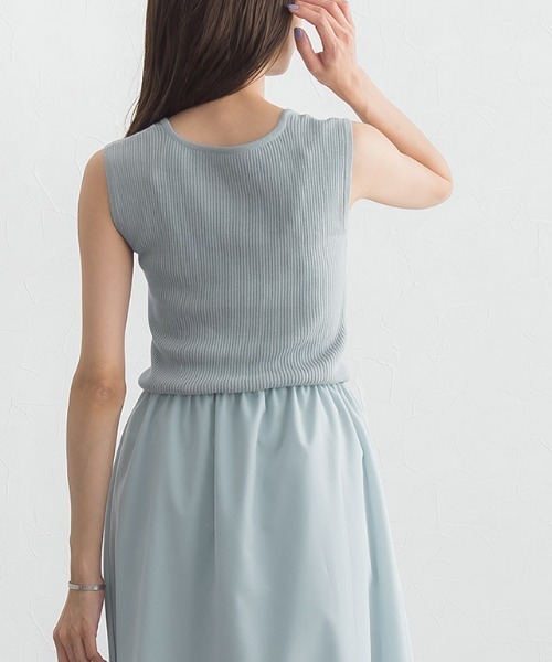 ビーラディエンス 今期新品♡ ノースリーブニットドッキングワンピース BE RADIANCE（ビーラディエンス）の「ノースリーブニット