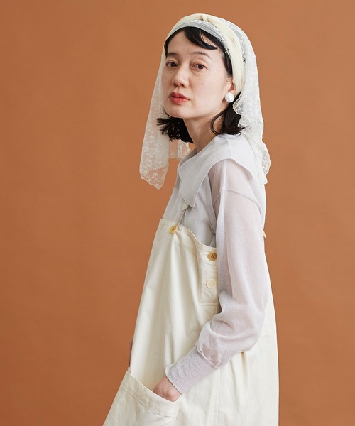 Malle（マル）の「Malle　コットン/ポリエステル大きな衿のセーター（ニット/セーター・レディース・ライトグレー/キナリ/ブラック・FREE）」の7枚目の写真