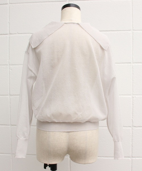 Malle（マル）の「Malle　コットン/ポリエステル大きな衿のセーター（ニット/セーター・レディース・ライトグレー/キナリ/ブラック・FREE）」の22枚目の写真