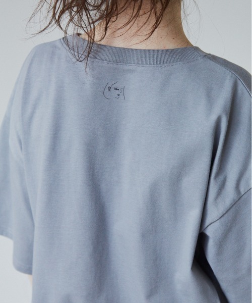 idem（イデム）の「unisex idem big Tshirt/ユニセックスビッグTシャツ（Tシャツ/カットソー・レディース・ブルー/アイボリー/ミント・MEDIUM/LARGE）」の8枚目の写真