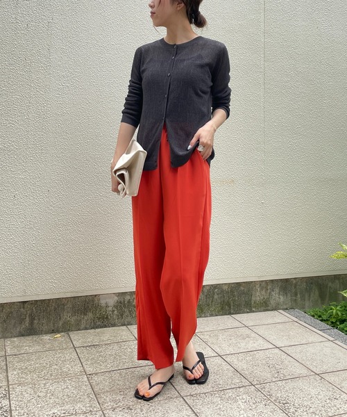 CAPRICIEUX LE'MAGE（カプリシューレマージュ）の「2WAY柄編みリブカーディガン（カーディガン/ボレロ・レディース・チャコールグレー/ピンク/グリーン・FREE）」の19枚目の写真