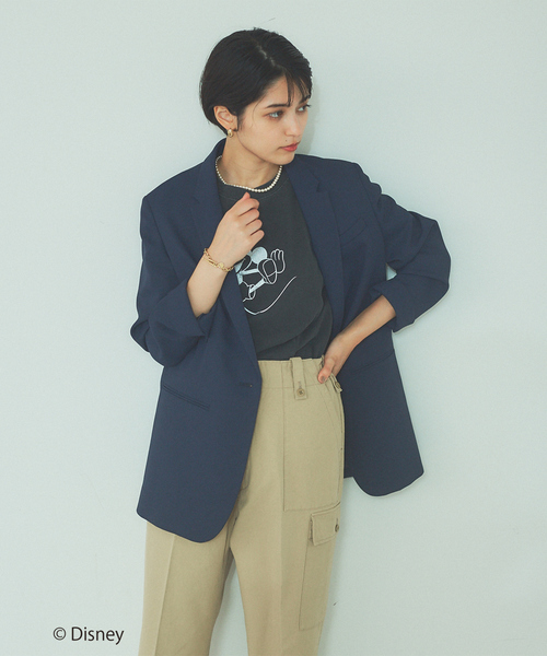 Rouge vif(ルージュヴィフ)の「【セットアップ対応】ツィルシングルジャケット(テーラードジャケット・レディース・ネイビー・フリー)」の1枚目の写真