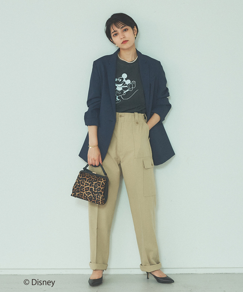 Rouge vif(ルージュヴィフ)の「【セットアップ対応】ツィルシングルジャケット(テーラードジャケット・レディース・ネイビー・フリー)」の2枚目の写真