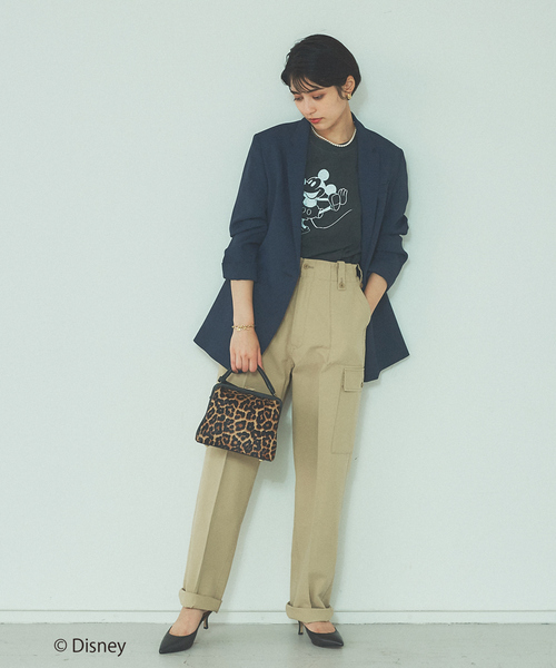 Rouge vif(ルージュヴィフ)の「【セットアップ対応】ツィルシングルジャケット(テーラードジャケット・レディース・ネイビー・フリー)」の3枚目の写真