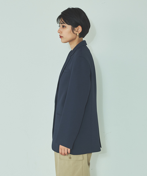 Rouge vif(ルージュヴィフ)の「【セットアップ対応】ツィルシングルジャケット(テーラードジャケット・レディース・ネイビー・フリー)」の4枚目の写真