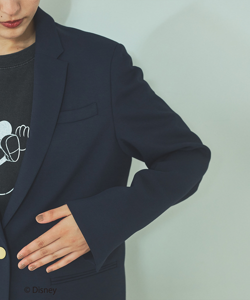 Rouge vif(ルージュヴィフ)の「【セットアップ対応】ツィルシングルジャケット(テーラードジャケット・レディース・ネイビー・フリー)」の7枚目の写真