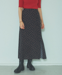 Rouge vif | 小花プリントスリットスカート(スカート)