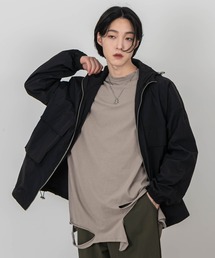 【UNISEX】グランジラウンドカッティングロングTシャツ