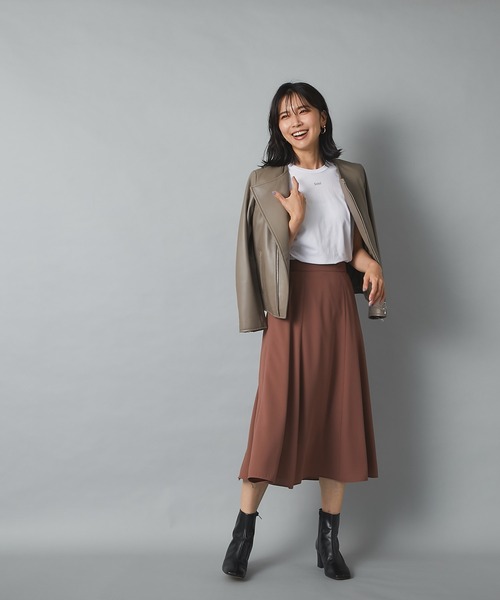 RIVE DROITE(リヴドロワ)の「美シルエットライダースJK/ノーカラーライダースジャケット(ライダースジャケット・レディース・ブラック/グレー系その他・FREE)」の14枚目の写真