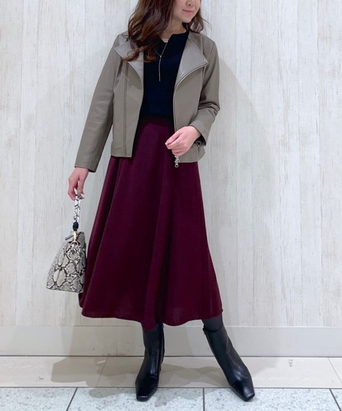 RIVE DROITE(リヴドロワ)の「美シルエットライダースJK/ノーカラーライダースジャケット(ライダースジャケット・レディース・ブラック/グレー系その他・FREE)」の9枚目の写真