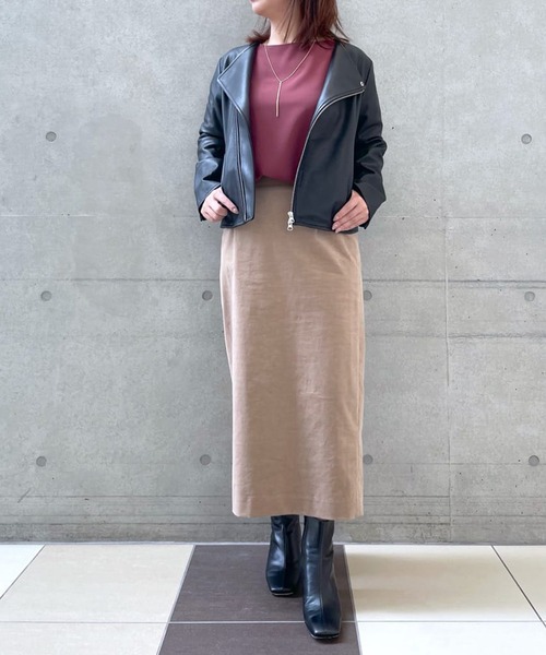 RIVE DROITE(リヴドロワ)の「美シルエットライダースJK/ノーカラーライダースジャケット(ライダースジャケット・レディース・ブラック/グレー系その他・FREE)」の10枚目の写真