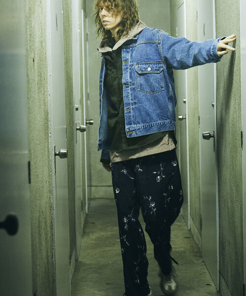 GLOSTER（グロスター）の「【GLOSTER/グロスター】1st type デニムトラッカージャケット Gジャン（デニムジャケット・メンズ・インディゴブルー/ブルー系その他7/ブラック・MEDIUM/LARGE）」の4枚目の写真