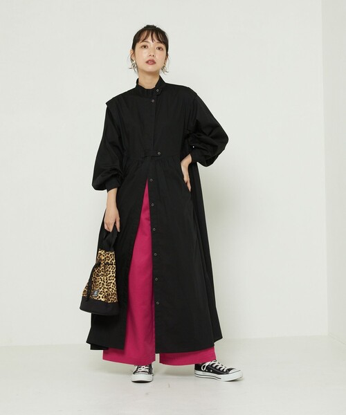 FREAK'S STORE（フリークスストア）の「バルーンスリーブフレアマキシワンピース（ワンピース・レディース・ホワイト/ブラック/ネイビー/その他/レンガ・ﾌﾘ-）」の3枚目の写真