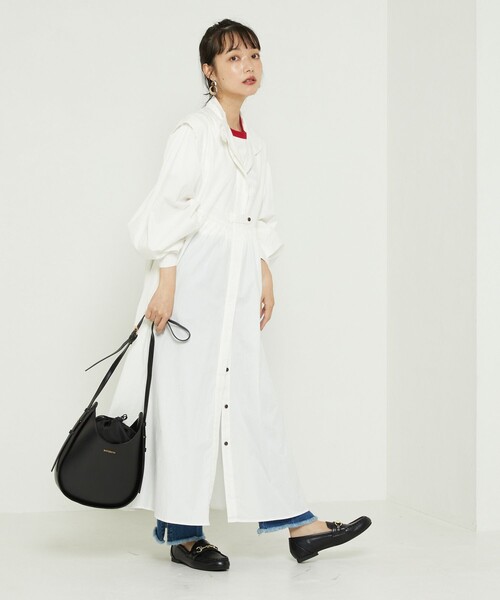 FREAK'S STORE（フリークスストア）の「バルーンスリーブフレアマキシワンピース（ワンピース・レディース・ホワイト/ブラック/ネイビー/その他/レンガ・ﾌﾘ-）」の11枚目の写真