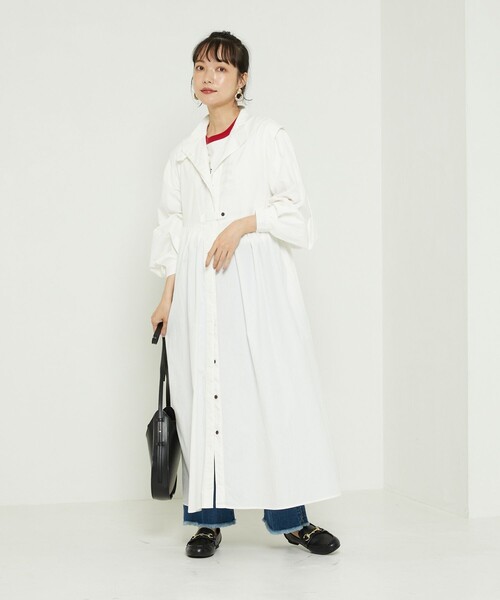 FREAK'S STORE（フリークスストア）の「バルーンスリーブフレアマキシワンピース（ワンピース・レディース・ホワイト/ブラック/ネイビー/その他/レンガ・ﾌﾘ-）」の6枚目の写真