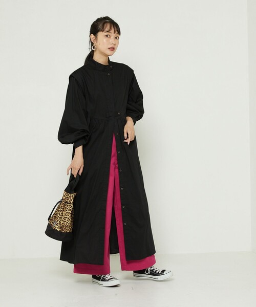 FREAK'S STORE（フリークスストア）の「バルーンスリーブフレアマキシワンピース（ワンピース・レディース・ホワイト/ブラック/ネイビー/その他/レンガ・ﾌﾘ-）」の12枚目の写真