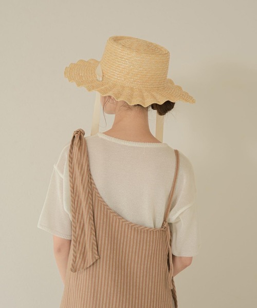 Amiur（エミレ）の「pleats straw hat（ハット・レディース・ブラック/ブラウン/アイボリー・FREE）」の6枚目の写真