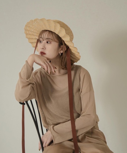 Amiur（エミレ）の「pleats straw hat（ハット・レディース・ブラック/ブラウン/アイボリー・FREE）」の13枚目の写真