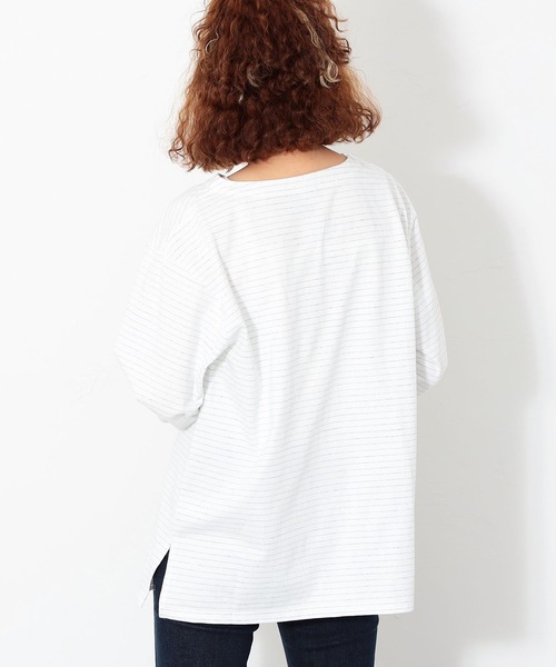 SOMETHING（サムシング）の「SOMEHTING/サムシング COREボーダーロングTシャツ（Tシャツ/カットソー・レディース・ホワイト・FREE）」の7枚目の写真