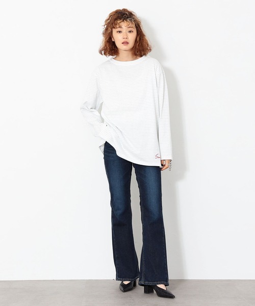 SOMETHING（サムシング）の「SOMEHTING/サムシング COREボーダーロングTシャツ（Tシャツ/カットソー・レディース・ホワイト・FREE）」の9枚目の写真