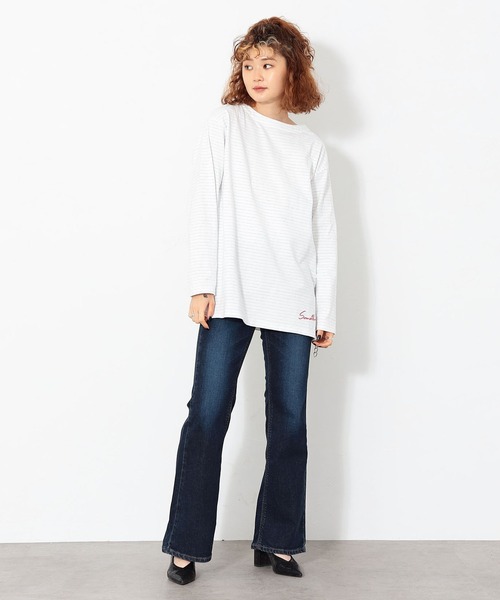 SOMETHING（サムシング）の「SOMEHTING/サムシング COREボーダーロングTシャツ（Tシャツ/カットソー・レディース・ホワイト・FREE）」の10枚目の写真