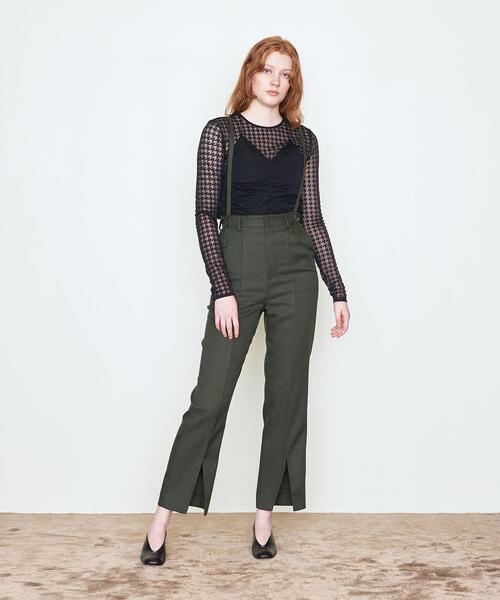 AEWEN MATOPH（イウエン マトフ）の「＜AEWEN MATOPH（イウエン マトフ）＞サスペンダー スリットパンツ◆（その他パンツ・レディース・ブラック/オリーブ・38/36）」の4枚目の写真