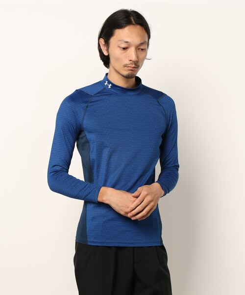 UNDER ARMOUR(アンダーアーマー)の「UAヒートギア フィッティド ロングスリーブ モック テキスト(ゴルフ/MENS/メンズ)(Tシャツ/カットソー・メンズ・ブラック/ネイビー/ホワイト・XXL/L/XL/S/M)」の3枚目の写真