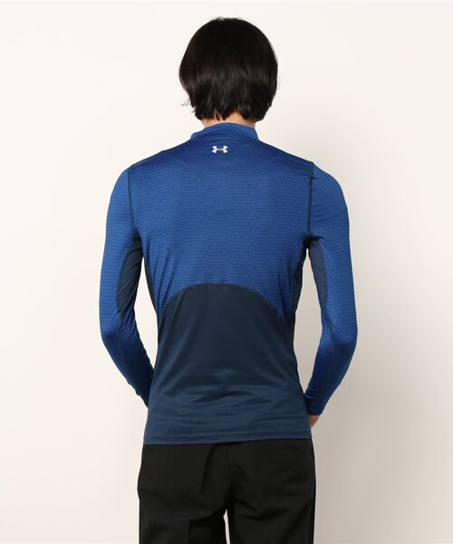 UNDER ARMOUR(アンダーアーマー)の「UAヒートギア フィッティド ロングスリーブ モック テキスト(ゴルフ/MENS/メンズ)(Tシャツ/カットソー・メンズ・ブラック/ネイビー/ホワイト・XXL/L/XL/S/M)」の5枚目の写真