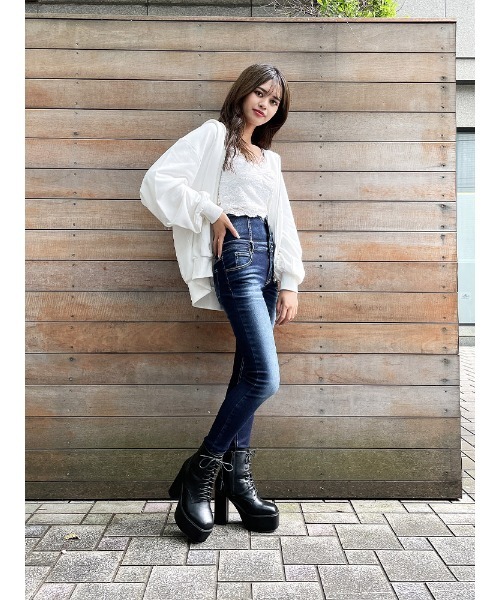 ENVYM（アンビー）の「ドロストギャザーＰＫ（パーカー・レディース・ブラック/ホワイト・FREE）」の7枚目の写真