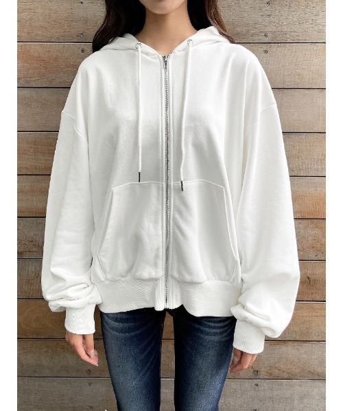 ENVYM（アンビー）の「ドロストギャザーＰＫ（パーカー・レディース・ブラック/ホワイト・FREE）」の9枚目の写真