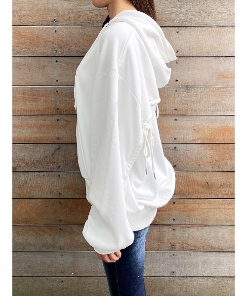 ENVYM（アンビー）の「ドロストギャザーＰＫ（パーカー・レディース・ブラック/ホワイト・FREE）」の10枚目の写真