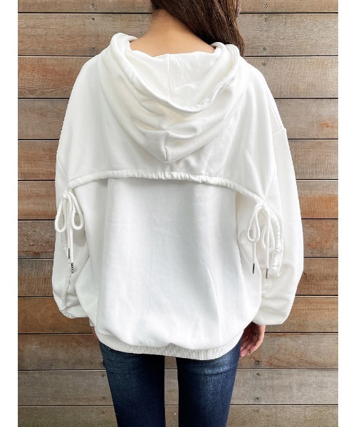 ENVYM（アンビー）の「ドロストギャザーＰＫ（パーカー・レディース・ブラック/ホワイト・FREE）」の11枚目の写真