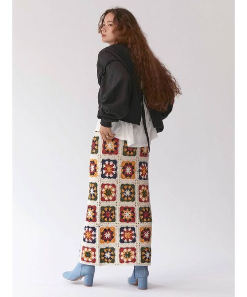 Ungrid（アングリッド）の「かぎ針ニットスカート（スカート・レディース・ブラック/アイボリー・FREE）」の12枚目の写真