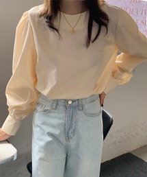 コットンクルーネックシャツ