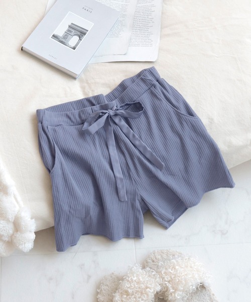 tu-hacci(ツーハッチ)の「お揃いショートパンツ「BRAmoneブラモネ」【ショートパンツ単品】(ルームウェア/パジャマ・レディース・ライトグレー/ブルーグリーン/ブラウン/スモークピンク/ブラック/チャコールグレー/グレイッシュベージュ/アッシュブラウン/グレイッシュブルー/スモークグレー・LARGE/MEDIUM/X-LARGE)」の22枚目の写真