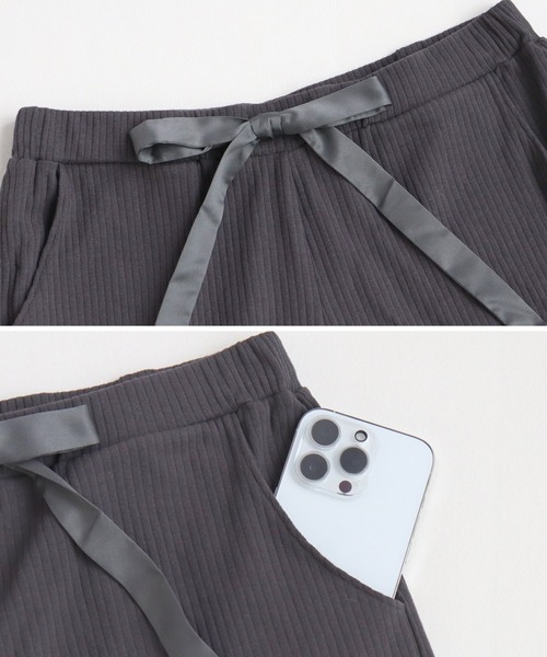 tu-hacci(ツーハッチ)の「お揃いショートパンツ「BRAmoneブラモネ」【ショートパンツ単品】(ルームウェア/パジャマ・レディース・ライトグレー/ブルーグリーン/ブラウン/スモークピンク/ブラック/チャコールグレー/グレイッシュベージュ/アッシュブラウン/グレイッシュブルー/スモークグレー・LARGE/MEDIUM/X-LARGE)」の14枚目の写真