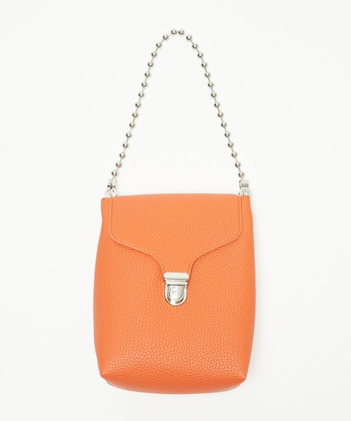 WHO'S WHO gallery（フーズフーギャラリー）の「ボールチェーンスモールバッグ（ハンドバッグ・レディース・シルバー/オレンジ/グリーン/ピンク/パープル・FREE）」の7枚目の写真