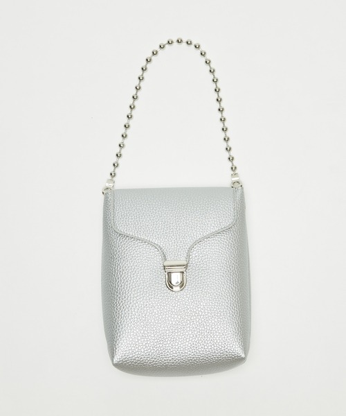 WHO'S WHO gallery（フーズフーギャラリー）の「ボールチェーンスモールバッグ（ハンドバッグ・レディース・シルバー/オレンジ/グリーン/ピンク/パープル・FREE）」の18枚目の写真