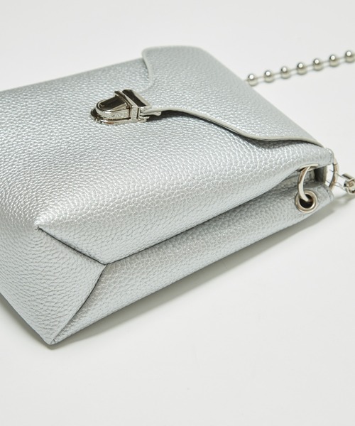 WHO'S WHO gallery（フーズフーギャラリー）の「ボールチェーンスモールバッグ（ハンドバッグ・レディース・シルバー/オレンジ/グリーン/ピンク/パープル・FREE）」の8枚目の写真