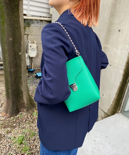 WHO'S WHO gallery（フーズフーギャラリー）の「ボールチェーンスモールバッグ（ハンドバッグ・レディース・シルバー/オレンジ/グリーン/ピンク/パープル・FREE）」の16枚目の写真