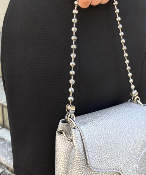 WHO'S WHO gallery（フーズフーギャラリー）の「ボールチェーンスモールバッグ（ハンドバッグ・レディース・シルバー/オレンジ/グリーン/ピンク/パープル・FREE）」の17枚目の写真