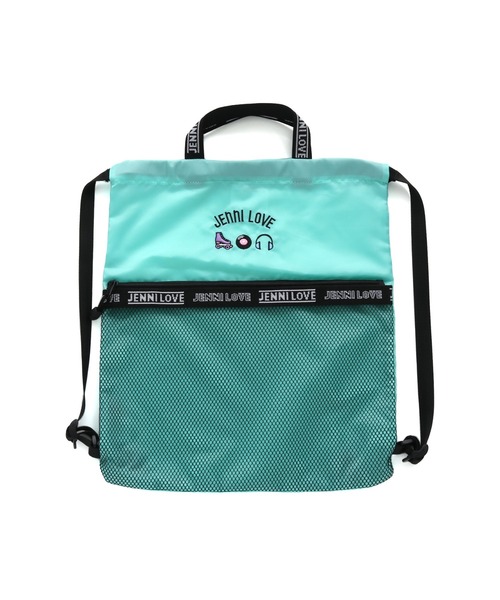 JENNI love（ジェニィラブ）の「モチーフ刺しゅうナップサック（バックパック/リュック・キッズ・ラベンダー/ブラック/ミント・F）」の9枚目の写真