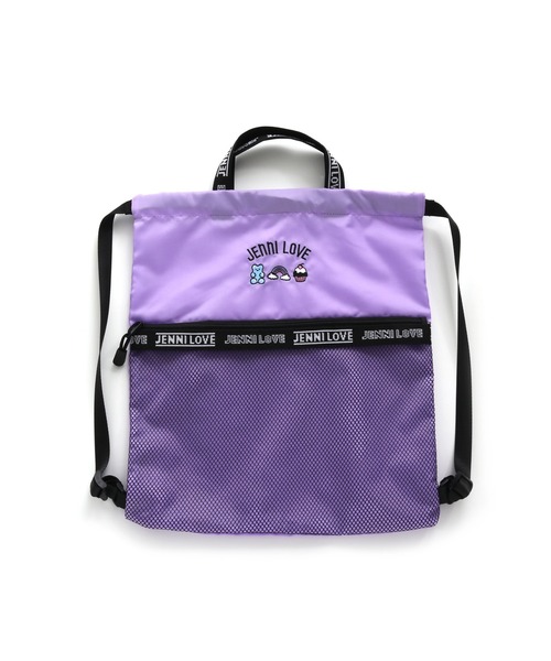 JENNI love（ジェニィラブ）の「モチーフ刺しゅうナップサック（バックパック/リュック・キッズ・ラベンダー/ブラック/ミント・F）」の11枚目の写真