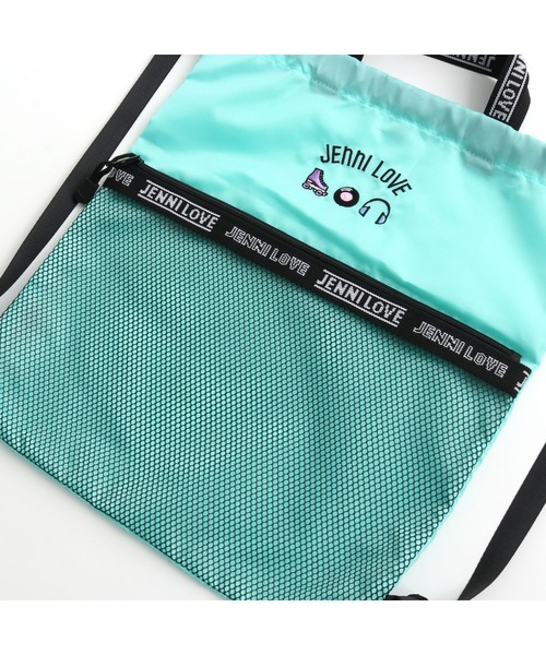 JENNI love（ジェニィラブ）の「モチーフ刺しゅうナップサック（バックパック/リュック・キッズ・ラベンダー/ブラック/ミント・F）」の16枚目の写真