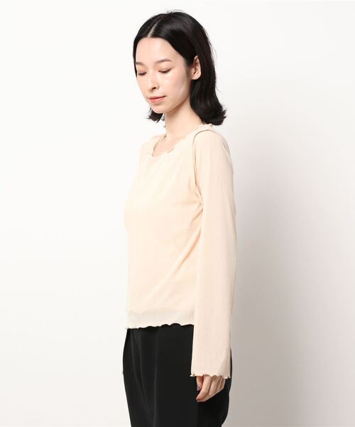 Kastane(カスタネ)の「メッシュ編み楊柳プルオーバー(Tシャツ/カットソー・レディース・ブラック/オフホワイト/ホワイト系その他・FREE)」の4枚目の写真