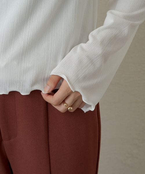 Kastane(カスタネ)の「メッシュ編み楊柳プルオーバー(Tシャツ/カットソー・レディース・ブラック/オフホワイト/ホワイト系その他・FREE)」の21枚目の写真