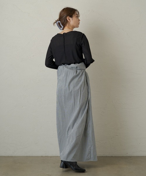 Kastane(カスタネ)の「メッシュ編み楊柳プルオーバー(Tシャツ/カットソー・レディース・ブラック/オフホワイト/ホワイト系その他・FREE)」の10枚目の写真