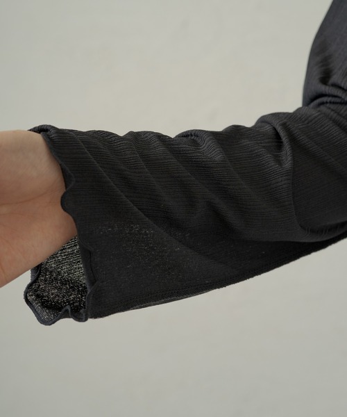 Kastane(カスタネ)の「メッシュ編み楊柳プルオーバー(Tシャツ/カットソー・レディース・ブラック/オフホワイト/ホワイト系その他・FREE)」の9枚目の写真