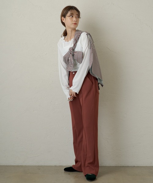 Kastane(カスタネ)の「メッシュ編み楊柳プルオーバー(Tシャツ/カットソー・レディース・ブラック/オフホワイト/ホワイト系その他・FREE)」の15枚目の写真